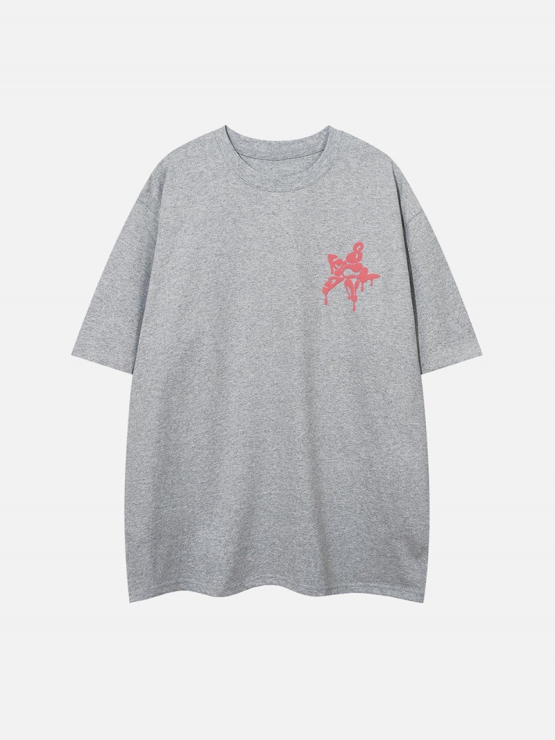 T Shirts Aelfric Eden Star Foam Print Tee Grise | WFN-66797555